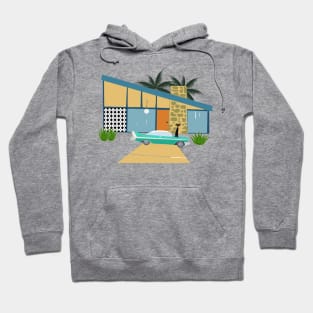 Vintage Car Parked outside a Palm Springs MCM House Hoodie